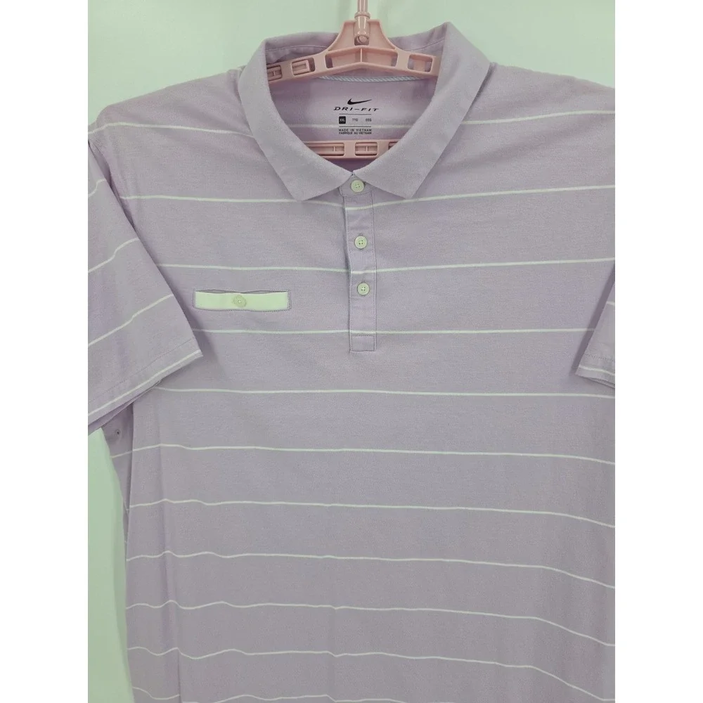 Nike Dri-Fit Men's‎ XXL Purple and White Polo Size XXL Vented Underarm